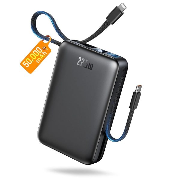Fast-Charging Power Bank with Built-In Cables - 2
