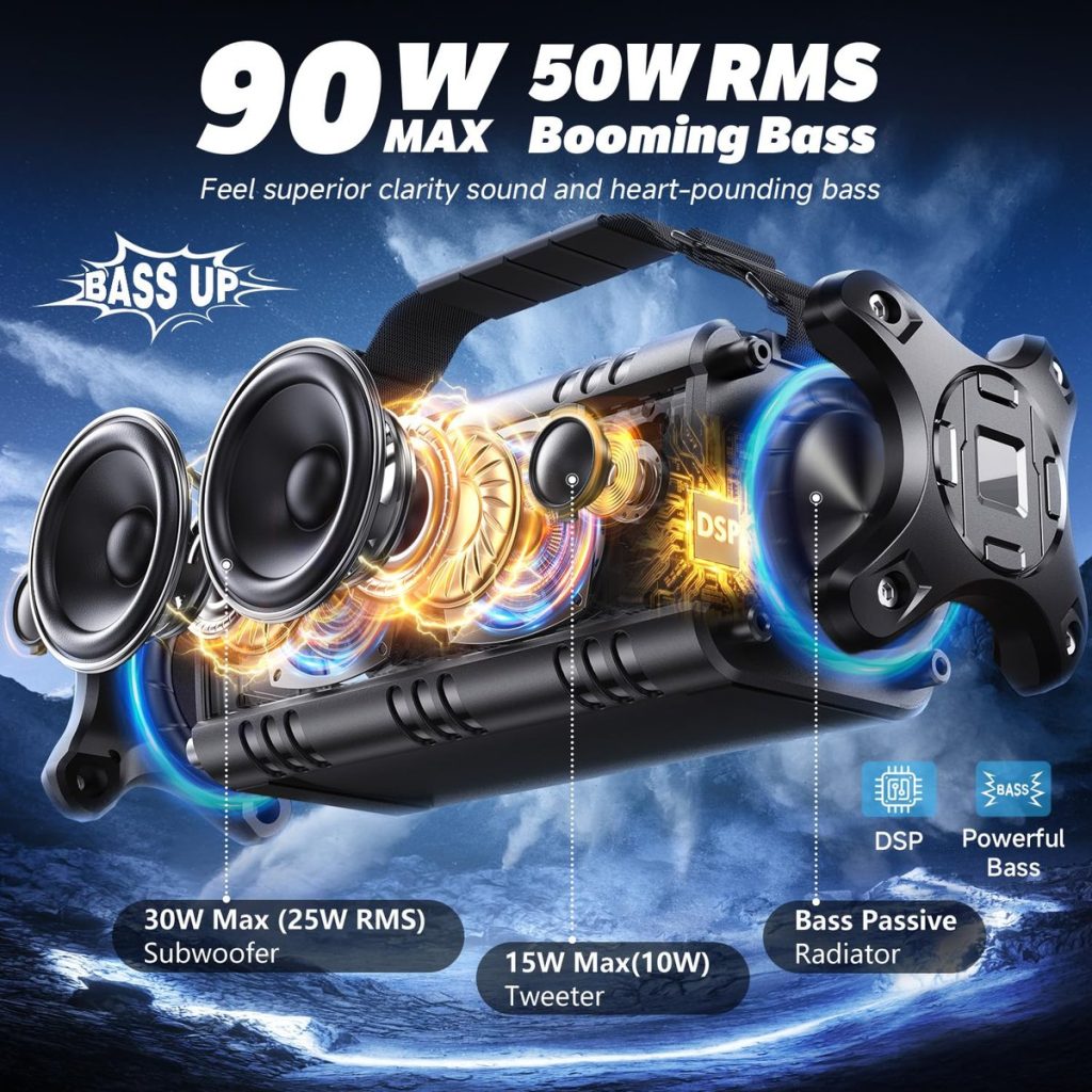 W-KING D8 Outdoor Bluetooth Speaker - 2